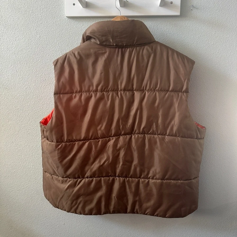 Vintage Sundance Brown and Orange Quilted Vest
